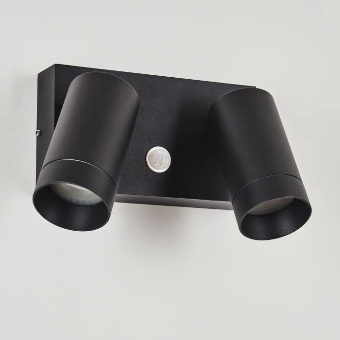 Hofstein Hakamken Außenwandleuchte Schwarz, 2-flammig, Bewegungsmelder 8 Hofstein Hakamken Außenwandleuchte Schwarz, 2-flammig, Bewegungsmelder – Bild 8