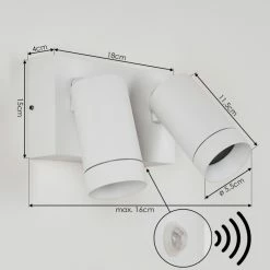 Hofstein Hakamken Außenwandleuchte Weiß, 2-flammig, Bewegungsmelder -Außenleuchten Verkäufe hakamken aussenwandleuchte h3548103 3