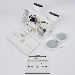 Hofstein Hakamken Außenwandleuchte Weiß, 2-flammig, Bewegungsmelder -Außenleuchten Verkäufe hakamken aussenwandleuchte h3548103 4