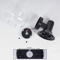 Hofstein Hurstbourne Außenwandleuchte Schwarz, 1-flammig, Bewegungsmelder -Außenleuchten Verkäufe hurstbourne aussenwandleuchte h3419847 4