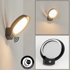 Hofstein Kelo Außenwandleuchte LED Anthrazit, 1-flammig, Bewegungsmelder