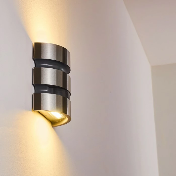 Hofstein Kolding Außenwandleuchte LED Schwarz, Edelstahl, 1-flammig, Bewegungsmelder 3 Hofstein Kolding Außenwandleuchte LED Schwarz, Edelstahl, 1-flammig, Bewegungsmelder – Bild 3