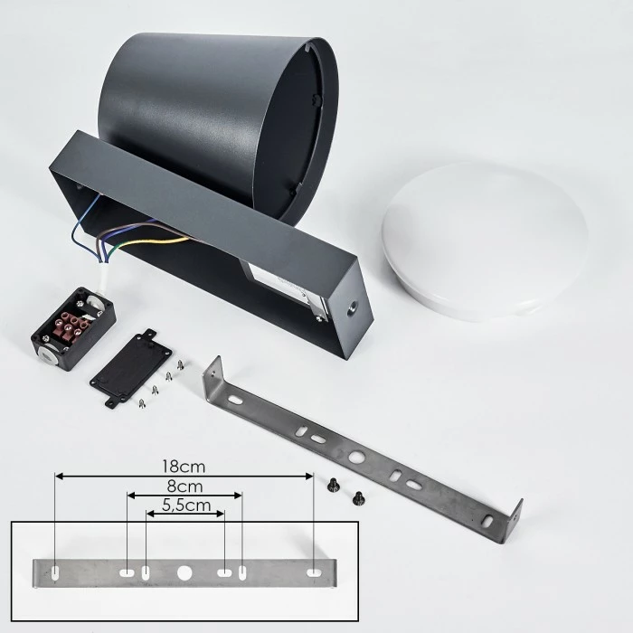 Hofstein Komata Außenwandleuchte Anthrazit, 1-flammig, Bewegungsmelder 5 Hofstein Komata Außenwandleuchte Anthrazit, 1-flammig, Bewegungsmelder – Bild 5