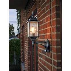 Konstsmide Leuchten Konstsmide Milano Außenwandleuchte Schwarz, 1-flammig, Bewegungsmelder