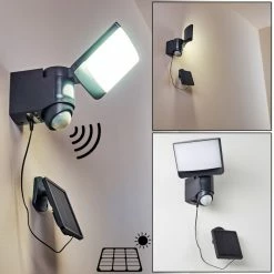 Hofstein Larvik Außenwandleuchte LED Anthrazit, 1-flammig, Bewegungsmelder