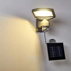 Hofstein Larvik Solar-Au&szlig;enwandleuchte LED Grau, 1-flammig, Bewegungsmelder -Außenleuchten Verkäufe larvik solar aussenwandleuchte h3303900 do1 3