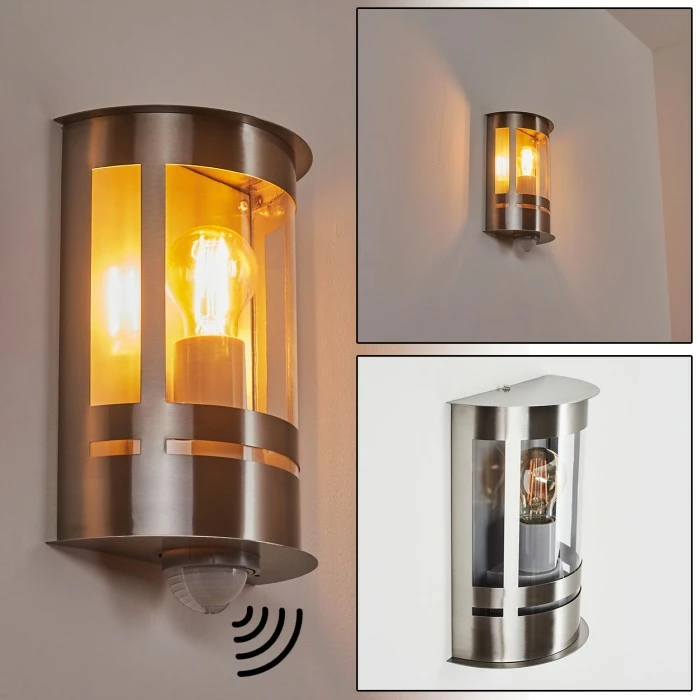 Hofstein Lauvdal Außenwandleuchte Edelstahl, 1-flammig, Bewegungsmelder 1 Hofstein Lauvdal Außenwandleuchte Edelstahl, 1-flammig, Bewegungsmelder