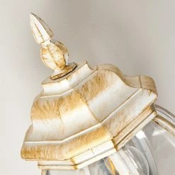 Hofstein Lentua Au&szlig;enwandleuchte Wei&szlig;, Gold, 1-flammig, Bewegungsmelder -Außenleuchten Verkäufe lentua aussenwandleuchte h3012444 do2 10