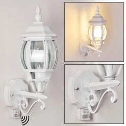 Hofstein Lentua Außenwandleuchte Weiß, 1-flammig, Bewegungsmelder