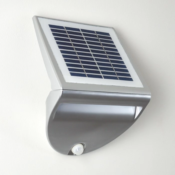 Hofstein Lesum Solar-Außenwandleuchte LED Silber, 1-flammig, Bewegungsmelder 3 Hofstein Lesum Solar-Außenwandleuchte LED Silber, 1-flammig, Bewegungsmelder – Bild 3
