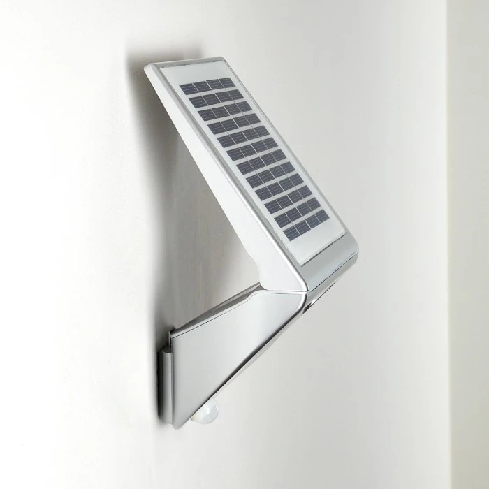 Hofstein Lesum Solar-Außenwandleuchte LED Silber, 1-flammig, Bewegungsmelder 5 Hofstein Lesum Solar-Außenwandleuchte LED Silber, 1-flammig, Bewegungsmelder – Bild 5