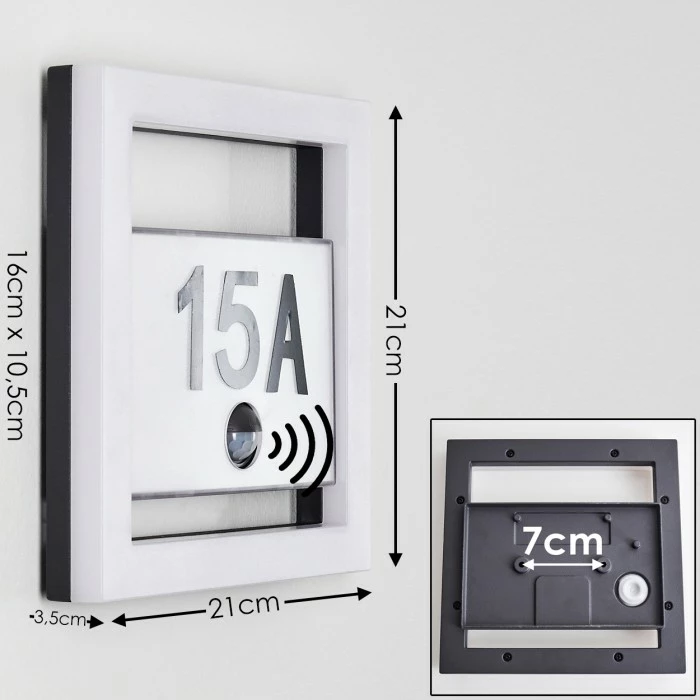 Hofstein Louisville Hausnummernleuchte LED Grau, 1-flammig, Bewegungsmelder 2 Hofstein Louisville Hausnummernleuchte LED Grau, 1-flammig, Bewegungsmelder – Bild 2