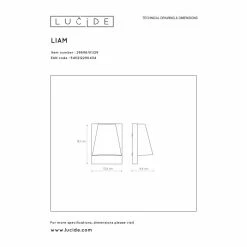 Lucide LIAM Außenwandleuchte Anthrazit, 1-flammig, Bewegungsmelder -Außenleuchten Verkäufe lucide liam aussenwandleuchte 29898 01 29 4