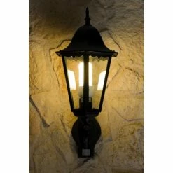 Lutec Lampen Lutec BRISTOL Außenwandleuchte Schwarz, Transparent, Klar, 1-flammig, Bewegungsmelder -Außenleuchten Verkäufe lutec bristol aussenwandleuchte 1331 l pir sw 2