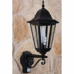 Lutec Lampen Lutec BRISTOL Außenwandleuchte Schwarz, Transparent, Klar, 1-flammig, Bewegungsmelder -Außenleuchten Verkäufe lutec bristol aussenwandleuchte 1331 l pir sw 6