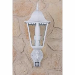 Lutec Lampen Lutec BRISTOL Außenwandleuchte Weiß, Transparent, Klar, 1-flammig, Bewegungsmelder -Außenleuchten Verkäufe lutec bristol aussenwandleuchte 1331 l pir wh 4