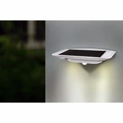 Lutec Lampen Lutec GHOST SOLAR Aussenwandleuchte LED Silber, 1-flammig, Bewegungsmelder