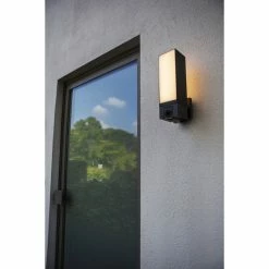 Lutec Lampen CUBA Außenwandleuchte LED Anthrazit, 1-flammig, Bewegungsmelder