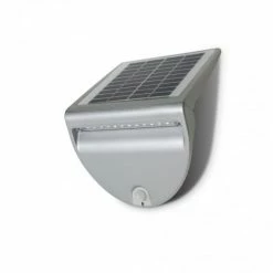 Lutec Lampen Lutec SOLO Solar-Außenwandleuchte LED Silber, 1-flammig, Bewegungsmelder