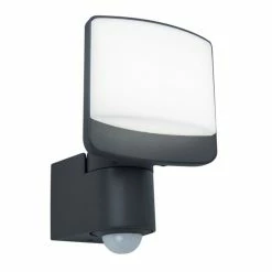 Lutec Lampen Lutec SUNSHINE Aussenwandleuchte LED Anthrazit, 1-flammig, Bewegungsmelder