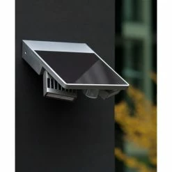 Lutec Lampen Lutec TILLY Solar-Außenwandleuchte LED Silber, 1-flammig, Bewegungsmelder