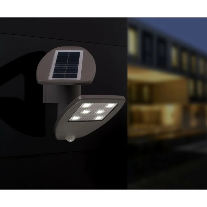 Lutec Lampen Lutec ZETA Solar-Außenwandleuchte LED Grau, 1-flammig, Bewegungsmelder 1 Lutec Lampen Lutec ZETA Solar-Außenwandleuchte LED Grau, 1-flammig, Bewegungsmelder