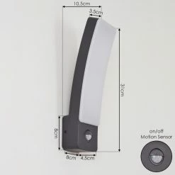 Hofstein Maseru Außenwandleuchte LED Anthrazit, 1-flammig, Bewegungsmelder -Außenleuchten Verkäufe maseru aussenwandleuchte h3417225 3