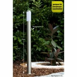 Massive myGarden UTRECHT Wegeleuchte Edelstahl, Weiß, 1-flammig, Bewegungsmelder