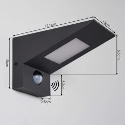 Hofstein Matlava Außenwandleuchte LED Anthrazit, Weiß, 1-flammig, Bewegungsmelder -Außenleuchten Verkäufe matlava aussenwandleuchte h3393208 10