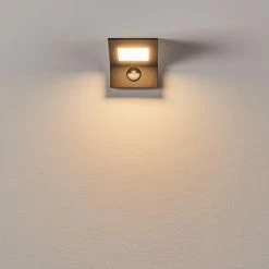 Hofstein Matlava Außenwandleuchte LED Anthrazit, Weiß, 1-flammig, Bewegungsmelder -Außenleuchten Verkäufe matlava aussenwandleuchte h3393208 8