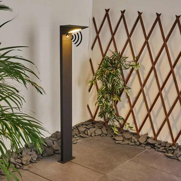 Hofstein Matlava Wegeleuchte LED Anthrazit, 1-flammig, Bewegungsmelder 1 Hofstein Matlava Wegeleuchte LED Anthrazit, 1-flammig, Bewegungsmelder