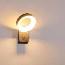 Hofstein Meridian Wandleuchte LED Anthrazit, 1-flammig, Bewegungsmelder -Außenleuchten Verkäufe meridian wandleuchte h3270271 do1 19