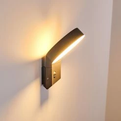 Hofstein Meridian Wandleuchte LED Anthrazit, 1-flammig, Bewegungsmelder -Außenleuchten Verkäufe meridian wandleuchte h3270271 do1 3