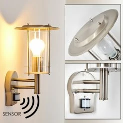 Hofstein Mulo Außenwandleuchte Edelstahl, 1-flammig, Bewegungsmelder -Außenleuchten Verkäufe mulo aussenwandleuchte h3024003 16