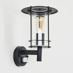 Hofstein Mulo Außenwandleuchte Schwarz, 1-flammig, Bewegungsmelder -Außenleuchten Verkäufe mulo aussenwandleuchte h3442388 11