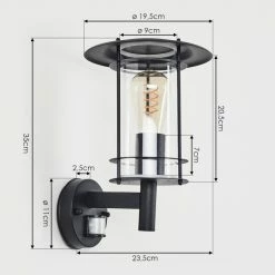 Hofstein Mulo Außenwandleuchte Schwarz, 1-flammig, Bewegungsmelder -Außenleuchten Verkäufe mulo aussenwandleuchte h3442388 3