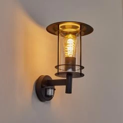 Hofstein Mulo Außenwandleuchte Schwarz, 1-flammig, Bewegungsmelder -Außenleuchten Verkäufe mulo aussenwandleuchte h3442388 8