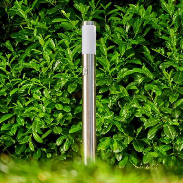 Hofstein Norburg Wegeleuchte Edelstahl, 1-flammig, Bewegungsmelder 4 Hofstein Norburg Wegeleuchte Edelstahl, 1-flammig, Bewegungsmelder – Bild 4