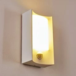 Hofstein Nordkapp Au&szlig;enwandleuchte LED Wei&szlig;, 1-flammig, Bewegungsmelder -Außenleuchten Verkäufe nordkapp aussenwandleuchte h3303344 do1 2