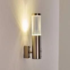 Hofstein Noreaz Außenwandleuchte LED Edelstahl, 1-flammig, Bewegungsmelder -Außenleuchten Verkäufe noreaz aussenwandleuchte h3299548 do1 10