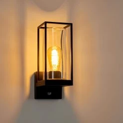 Hofstein Palanga Außenwandleuchte Schwarz, 1-flammig, Bewegungsmelder -Außenleuchten Verkäufe palanga aussenwandleuchte h3325001 12