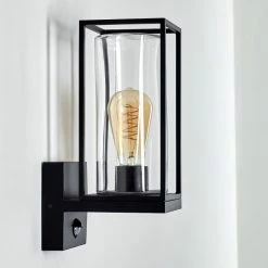 Hofstein Palanga Außenwandleuchte Schwarz, 1-flammig, Bewegungsmelder -Außenleuchten Verkäufe palanga aussenwandleuchte h3325001 16