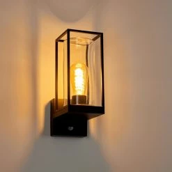 Hofstein Palanga Außenwandleuchte Schwarz, 1-flammig, Bewegungsmelder -Außenleuchten Verkäufe palanga aussenwandleuchte h3325001 18