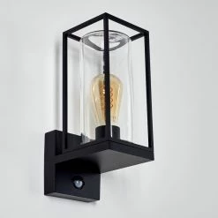 Hofstein Palanga Außenwandleuchte Schwarz, 1-flammig, Bewegungsmelder -Außenleuchten Verkäufe palanga aussenwandleuchte h3325001 19