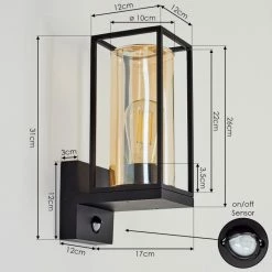 Hofstein Palanga Außenwandleuchte Schwarz, 1-flammig, Bewegungsmelder 13 Hofstein Palanga Außenwandleuchte Schwarz, 1-flammig, Bewegungsmelder -Außenleuchten Verkäufe palanga aussenwandleuchte h3558782 3