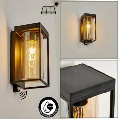 Hofstein Palanga Außenwandleuchte LED Schwarz, 1-flammig, Bewegungsmelder