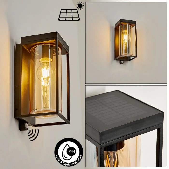 Hofstein Palanga Außenwandleuchte LED Schwarz, 1-flammig, Bewegungsmelder 1 Hofstein Palanga Außenwandleuchte LED Schwarz, 1-flammig, Bewegungsmelder