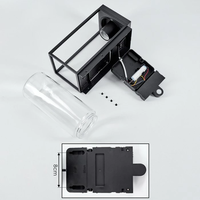 Hofstein Palanga Außenwandleuchte LED Schwarz, 1-flammig, Bewegungsmelder 4 Hofstein Palanga Außenwandleuchte LED Schwarz, 1-flammig, Bewegungsmelder – Bild 4