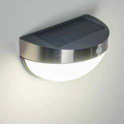 Hofstein Pori Aussenwandleuchte Solar LED Chrom, 1-flammig, Bewegungsmelder -Außenleuchten Verkäufe pori aussenwandleuchte solar h3023600 11