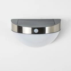 Hofstein Pori Aussenwandleuchte Solar LED Chrom, 1-flammig, Bewegungsmelder -Außenleuchten Verkäufe pori aussenwandleuchte solar h3023600 3